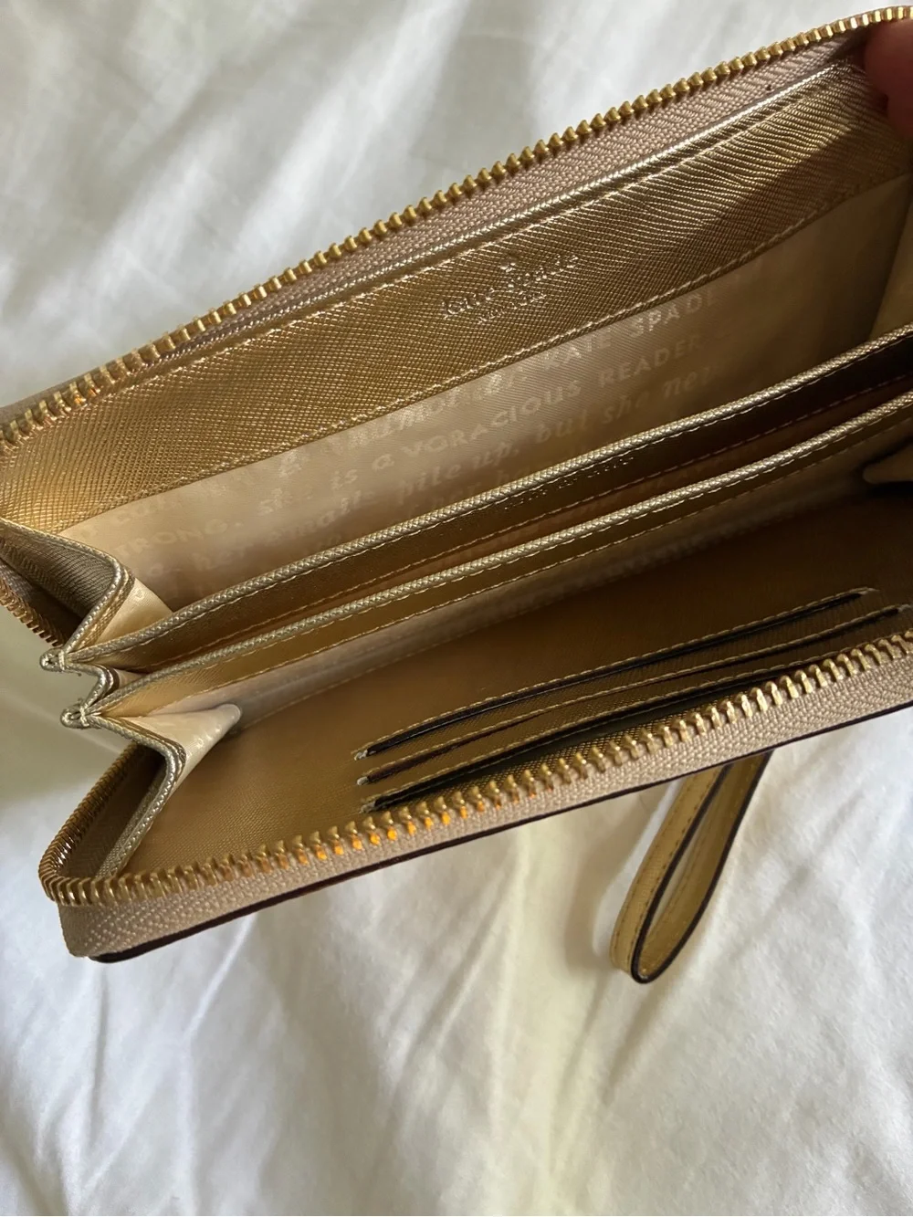 kate spade metallic gold wristlet